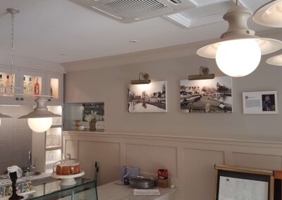 Air conditioning unit installed in a cafe by PRA Air Conditioning Engineers
